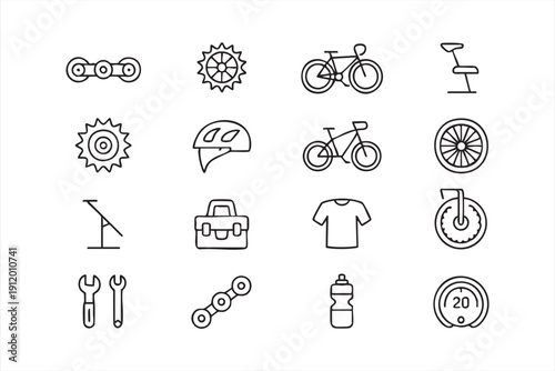 cycling equipment minimal vector collection