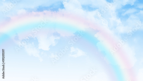 Stunning view of a blue sky with some fluffy clouds during a sunny day. Natural background, sky replacement, copy space.	