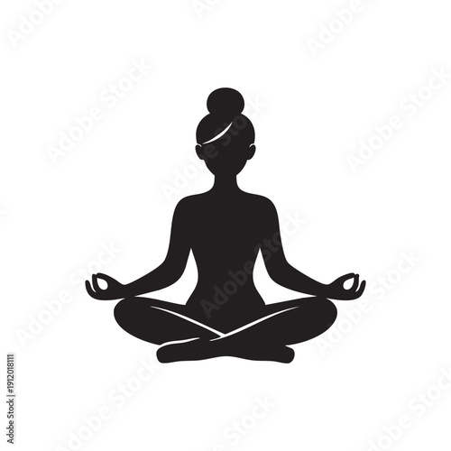 Yoga meditation silhouette illustration