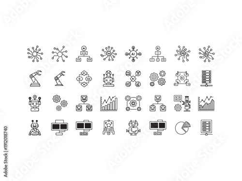 A flat vector collection of business and marketing web icons featuring doodle illustrations for shopping, money, and internet media signs in a versatile design set for computer and mobile websites