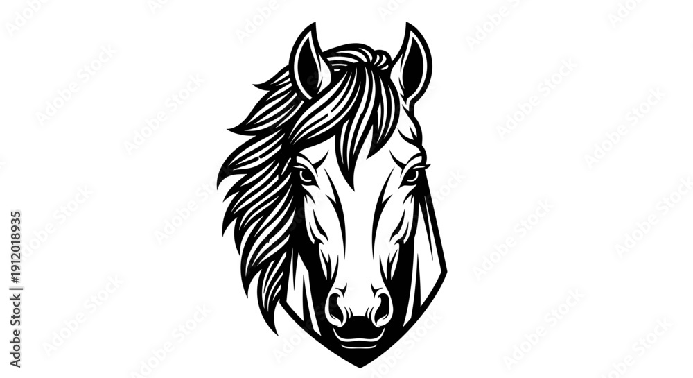 Obraz premium Detailed Horse Head Profile Sketch