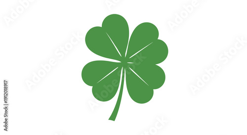 Simple Green Shamrock Leaf Icon