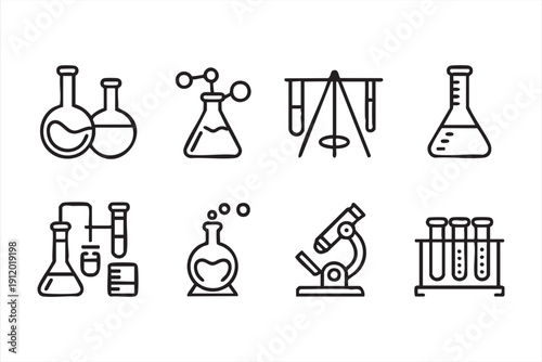 Chemical analysis outline symbols for innovation