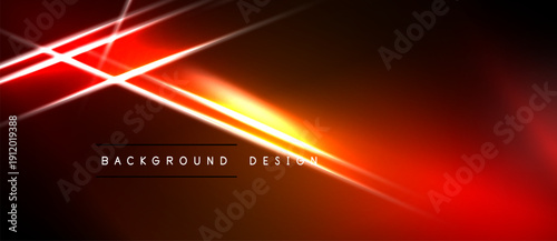 Dark backdrop features vibrant red lines, creating dynamic light streaks. Modern design element for digital projects.