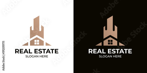 Elegant Real Estate Logo Design Iconic Building and House Symbol for Property Business and Investment Branding