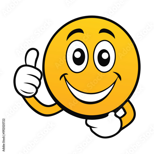 A cheerful emoticon giving a thumbs up, radiating positivity and approval, perfect for expressing encouragement, agreement, or a job well done in a fun, friendly way.

