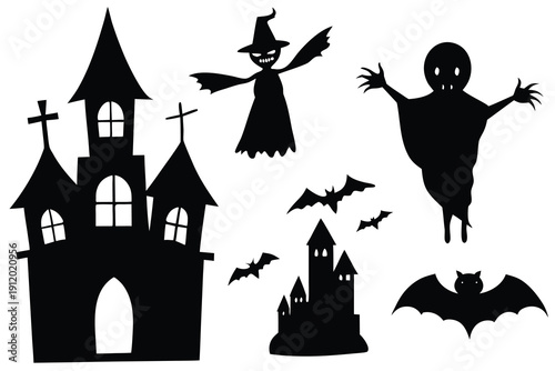 Halloween Silhouettes, Spooky Holiday Elements