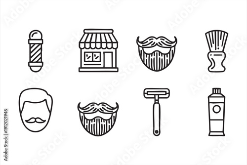 Shaving and Haircut Pictograms for Barber Services