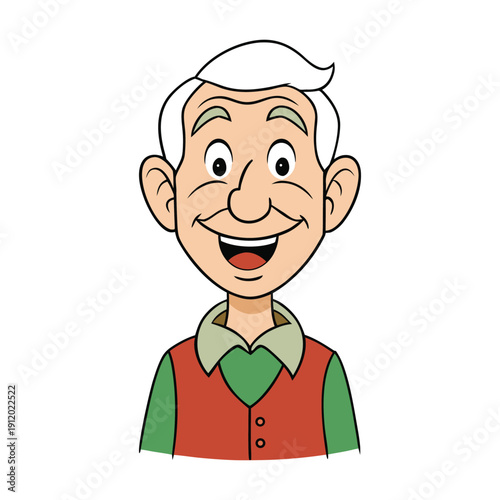 A joyful grandfather with a warm smile, twinkling eyes, and open arms, radiating love, laughter, and the comforting wisdom of a life well-lived.
