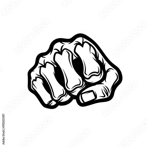 Powerful Clenched Fist and Forearm Muscle Sketch