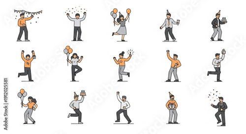 Tennis Player Action Poses Illustration.