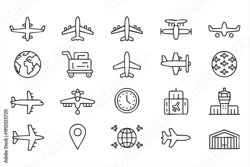 Editable aviation icons for booking platforms