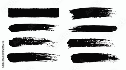 Paint splash splatter ink brush blobs set. Brush paint stroke set, Dry brush texture. Grunge paint lines, rough drawn elements. Dirty liquid spots, rough dust, grain pattern 
