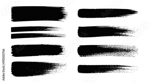 Paint splash splatter ink brush blobs set. Brush paint stroke set, Dry brush texture. Grunge paint lines, rough drawn elements. Dirty liquid spots, rough dust, grain pattern 
