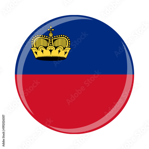 Liechtenstein national round circle flag emblem official icon