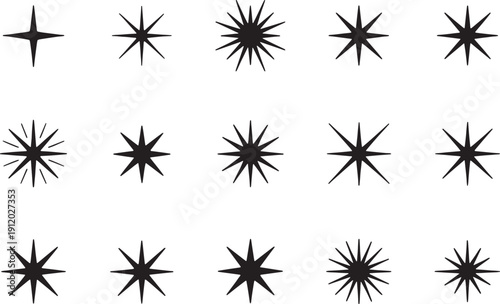 vector starburst, burst element, sparkle icon, web design accent, UI button, motion graphics, print ready, minimal burst, black star, geometric sparkle, digital decoration, app interface, social media