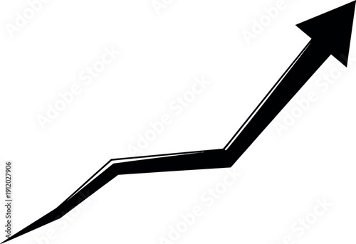 A black arrow pointing upwards on a white background
