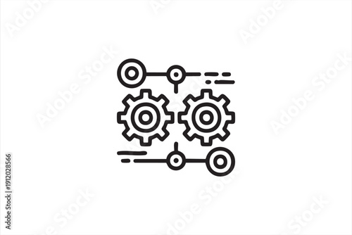 Automation workflow outline icon with connected gears