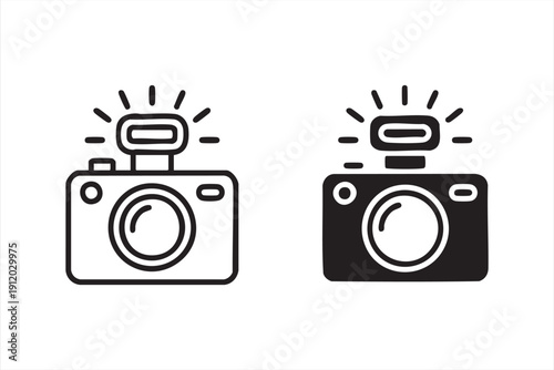 Press and reporter photography symbol collection