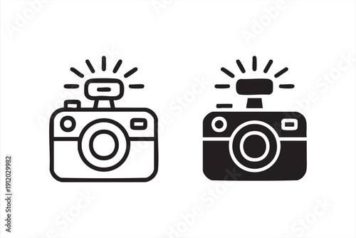 Minimal camera glyphs for UI and UX projects