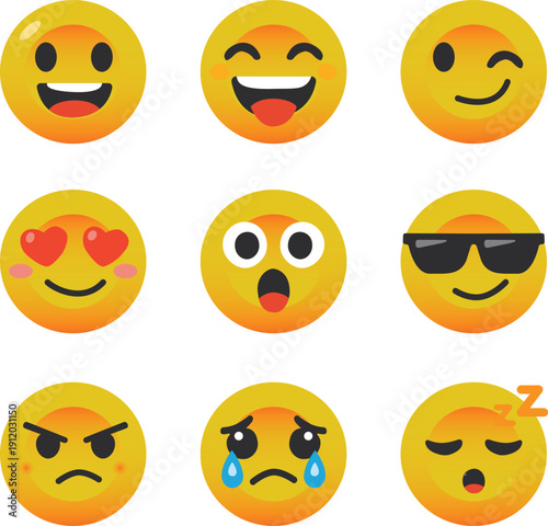 yellow emoji icon set