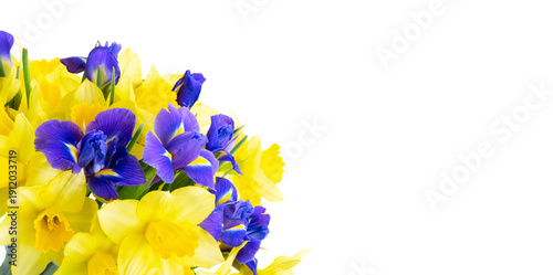 bouquet of daffodil and iris flowers