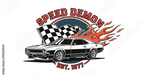 Vintage Car Racing Logo Design.