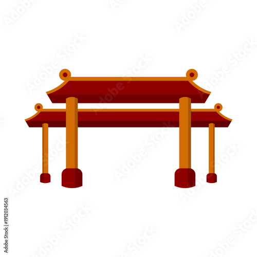 Traditional Chinese Gate Illustration
