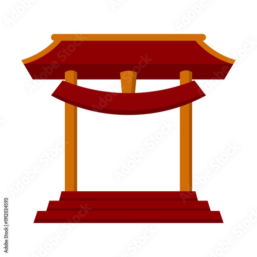 Traditional Chinese Gate Illustration