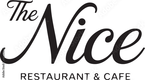 The nice restaurant and cafe script typography