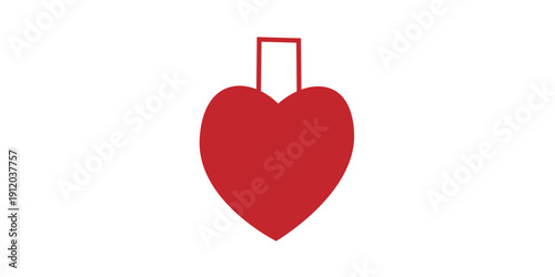 Hanging Red Heart Ornament - Valentine Decoration Icon