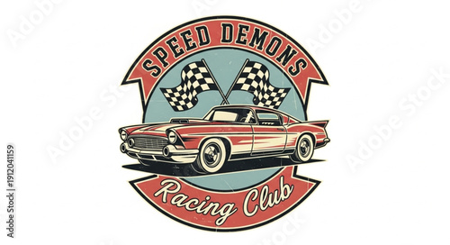 Vintage Racing Car Club Logo Design.