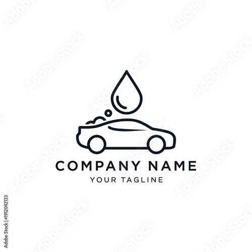 Car Wash Logo Design Template Illustration.