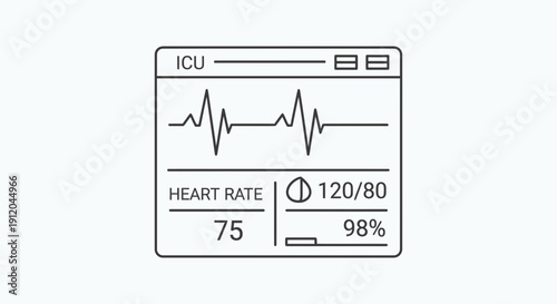 ECG Monitor Displaying Heart Rate and Oxygen Saturation in ICU