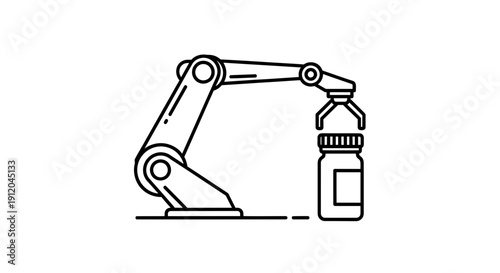 Robotic Arm Holding Medical Vial - Automated Pharmaceutical Manufacturing