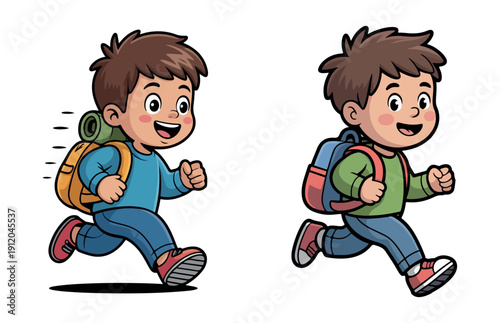 Vector student running character animation