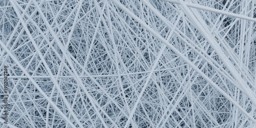 Obraz premium Abstract White Fiber Network Background. 3D rendering