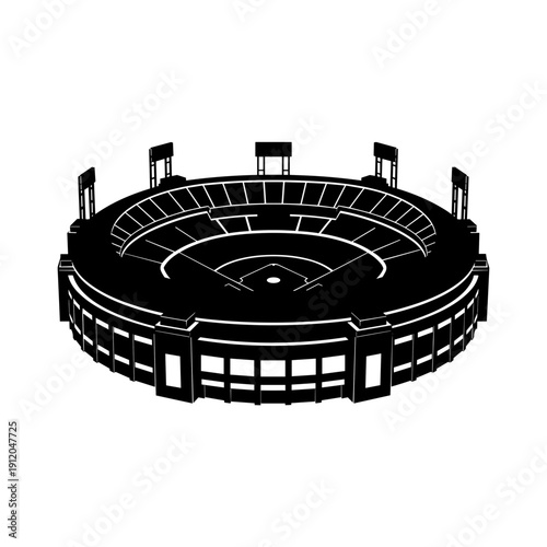 Stadium arena silhouette for sports and concerts