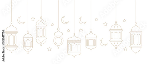 Elegant Lanterns vector design for cultural and festive themes, intricate patterned lantern artwork