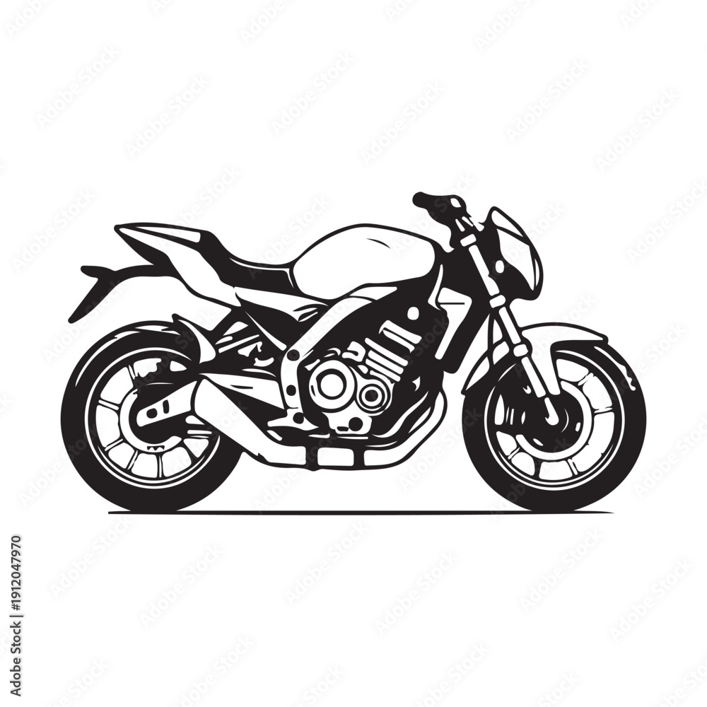 Fototapeta premium Set of motorcycle logos. Collection of custom motorcycle vector illustrations. Chopper, sportbike, and cafe racer logos.