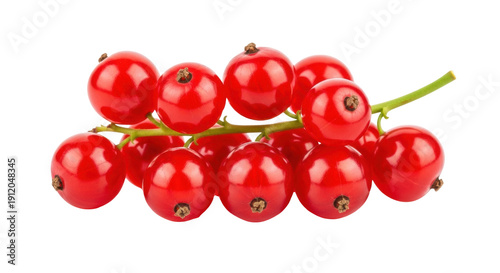 Red currant berries isolated PNG on transparent background, vibrant and juicy fruit for healthy eating and summer dessert concepts