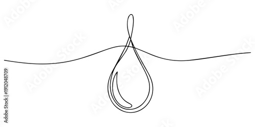Olive oil drop continuous one line drawing, Continuous line drawing of drop. Water drop line icon. Single editable line icon of oil drops , blood , tears. Vector illustration, Water drop one line art.