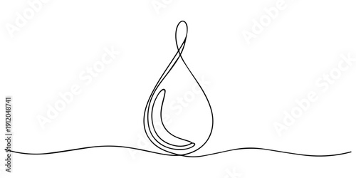 Olive oil drop continuous one line drawing, Continuous line drawing of drop. Water drop line icon. Single editable line icon of oil drops , blood , tears. Vector illustration, Water drop one line art.