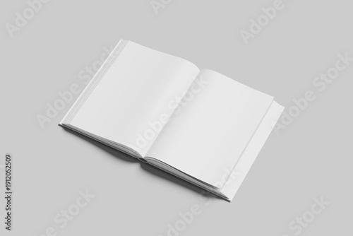 Quadro su tela Hard cover book mock up isolated on soft gray background.