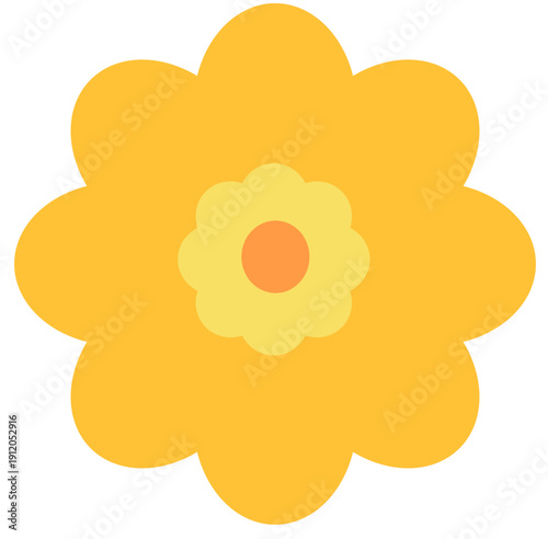 Slika na platnu yellow flower on white background