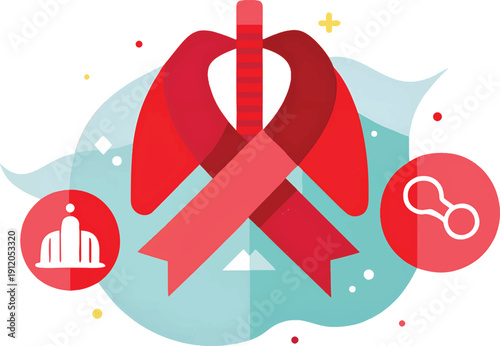 World Tuberculosis Day 2026 Red Ribbon of Hope for Stronger Lungs & a TBFree World.eps