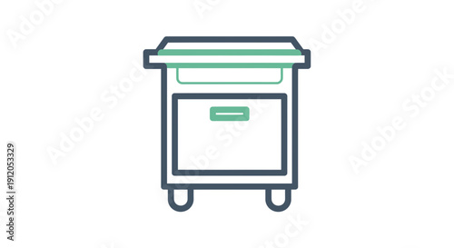 Medical waste bin icon, clean design, healthcare and hospital equipment