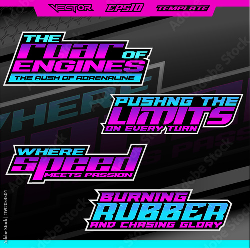 Racing decals and sticker design template