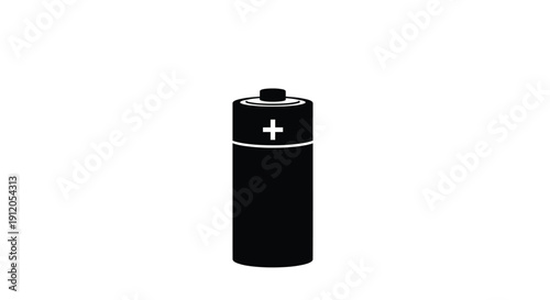 Simple black icon depicting a battery with a partially depleted charge level