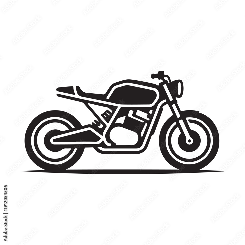 Fototapeta premium Set of motorcycle logos. Collection of custom motorcycle vector illustrations. Chopper, sportbike, and cafe racer logos.